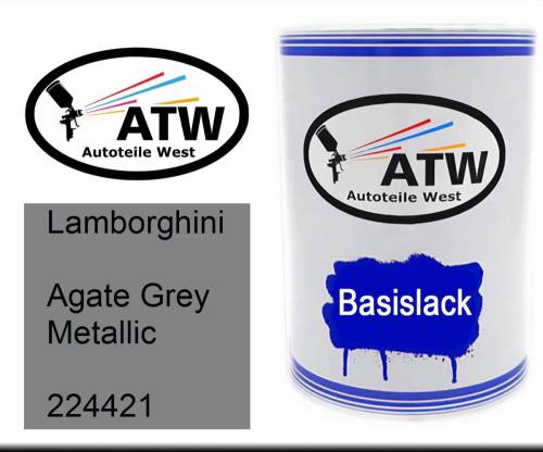 Lamborghini, Agate Grey Metallic, 224421: 500ml Lackdose, von ATW Autoteile West.